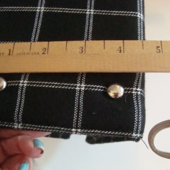 KATE SPADE Look Alike Vintage Black White Linen Purse Snap Closure - Picture 10 of 10